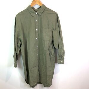Jackson Rowe Olive Green oversized Shirt dress size S - 100% cotton